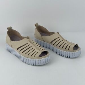 Ilse Jacobsen Tulip Platform Peep Toe Comfort Walking Sandals Sz 9